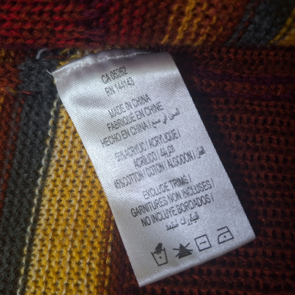 California Moonrise XS women's southwestern knit open long hooded cardigan - Picture 6 of 7